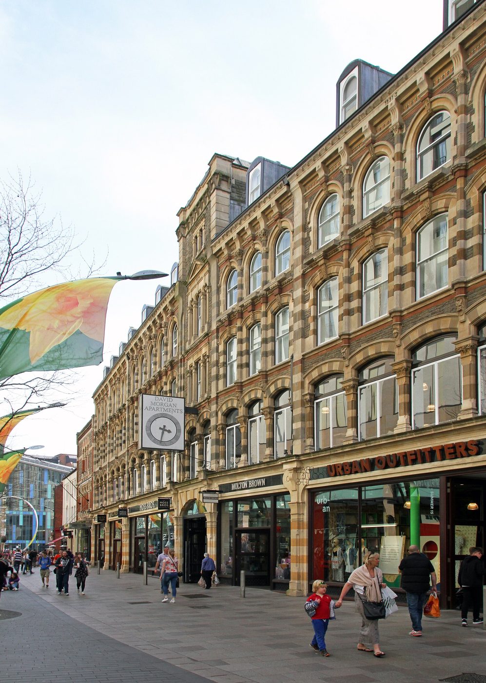 David Morgan Apartments: The former department store on The Hayes with the apartments clock, 3,274px wide